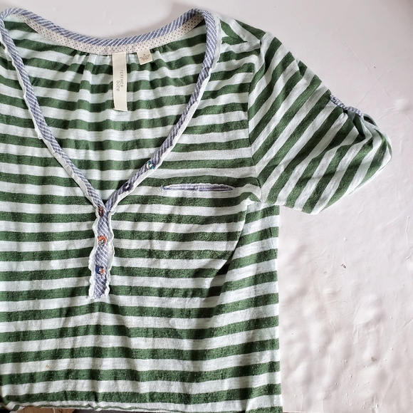 ANTHROPOLOGIE Feather Bone Double Play Henley M - Picture 2 of 9